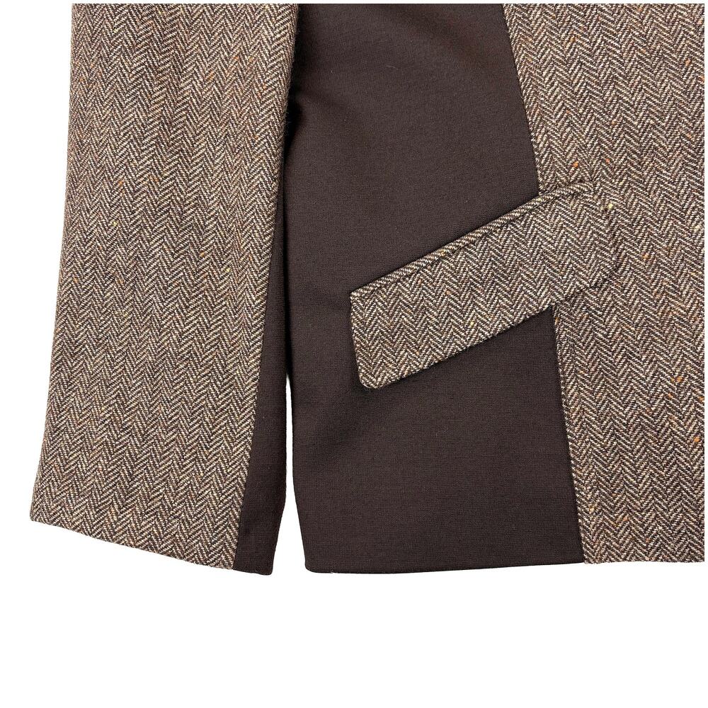 Coldwater Creek Wool Blend Equestrian Blazer Womens 16 Brown Tweed Riding Jacket - Picture 6 of 9